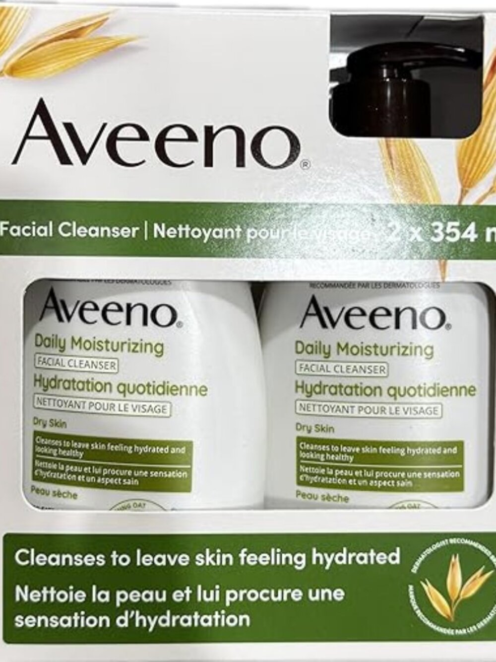 Aveeno Daily Moisturizing Face Wash - Soothing Oat - 354ml - Brand New - 2 PACK